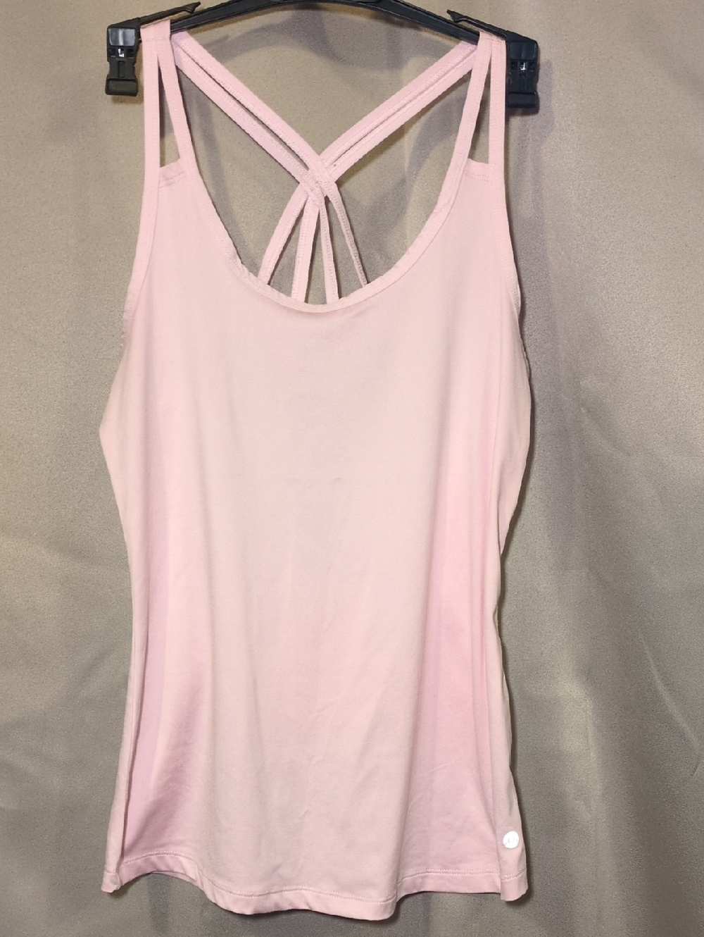Apana Light Pink Strappy Back Yoga Tank Top